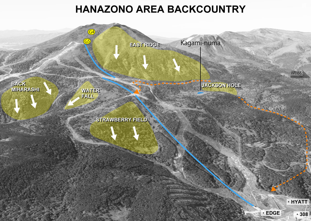 hanazono sidecountry and backcountry